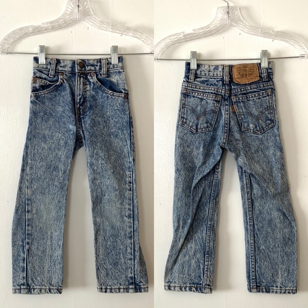 𝅺VINTAGE Levi's Boys' Orange Tab Acid Washed skinny Jeans